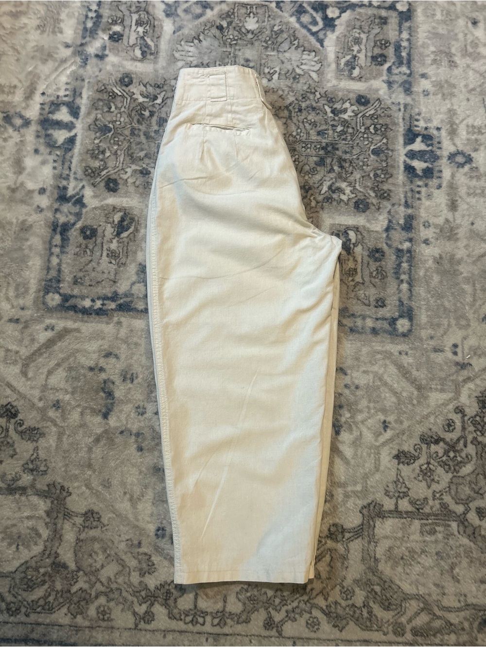 Crazy Horse”Old School” Casual Pleated Wide-Leg Pants - Cream - Picture 10 of 13